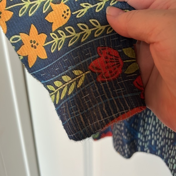 Fox Floral and Foliage Patterned Blue Neutral Anthropologie Sweater - Picture 6 of 10